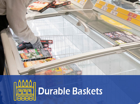 Durable Baskets | NW-WD2100 grocery store island freezer
