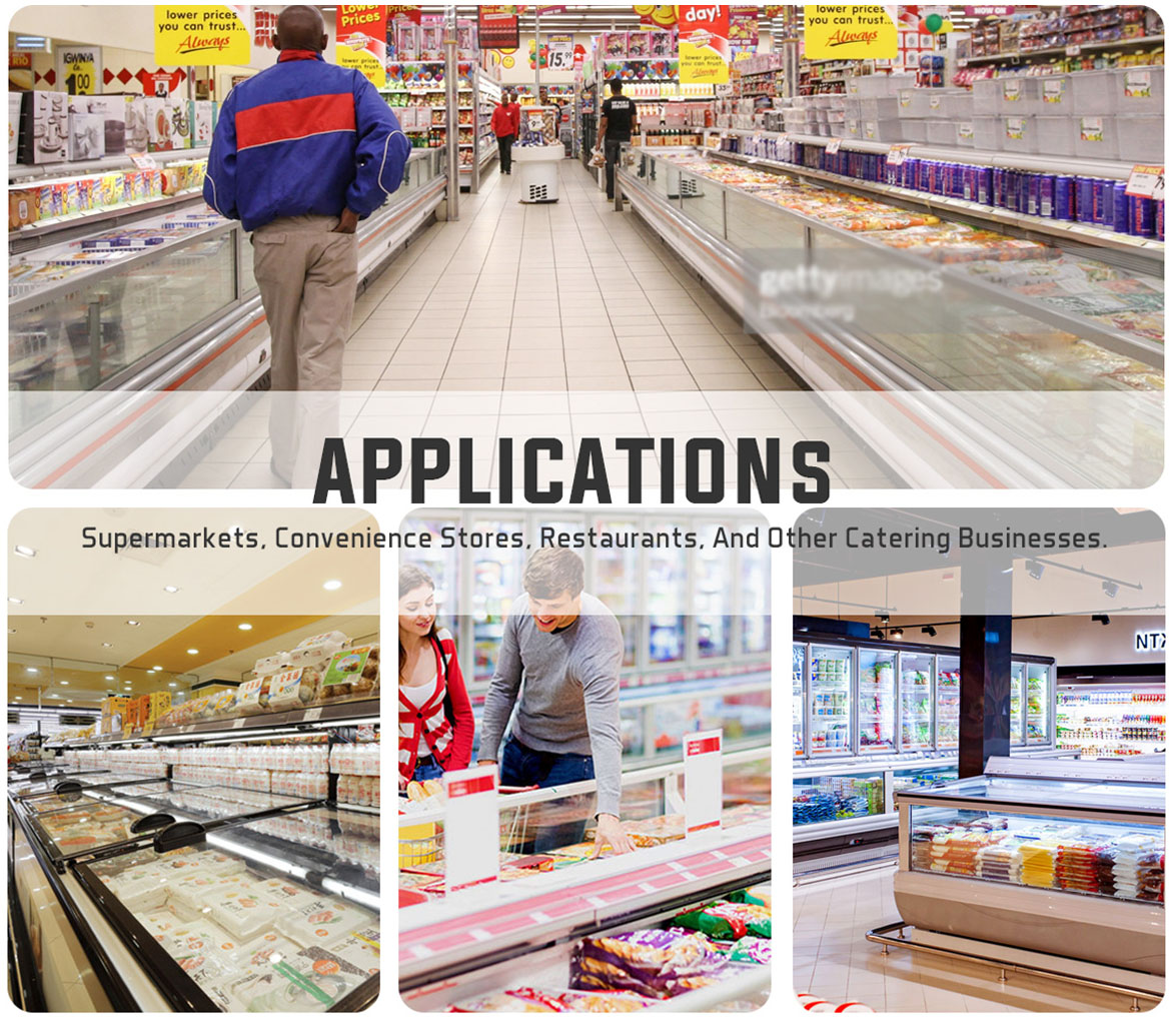 Applications | NW-WD2100 Grocery Store Plug-In Deep Freeze Storage Island Display Freezer Price For Sale | factory and manufacturers