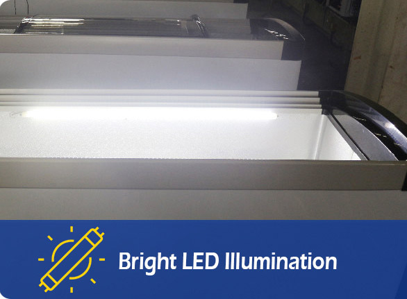 Bright LED Illumination | NW-WD330Y-290Y-250Y sliding door chest freezer