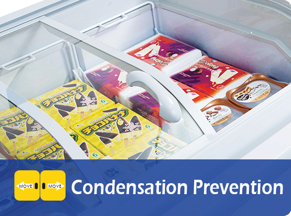 Condensation Prevention | NW-WD500Y-700Y glass door chest freezer