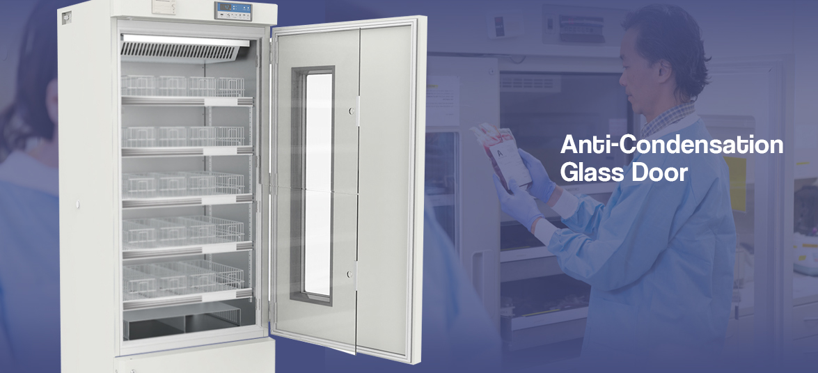 NW-XC368L Anti-Condensation Glass Door | blood storage cabinet