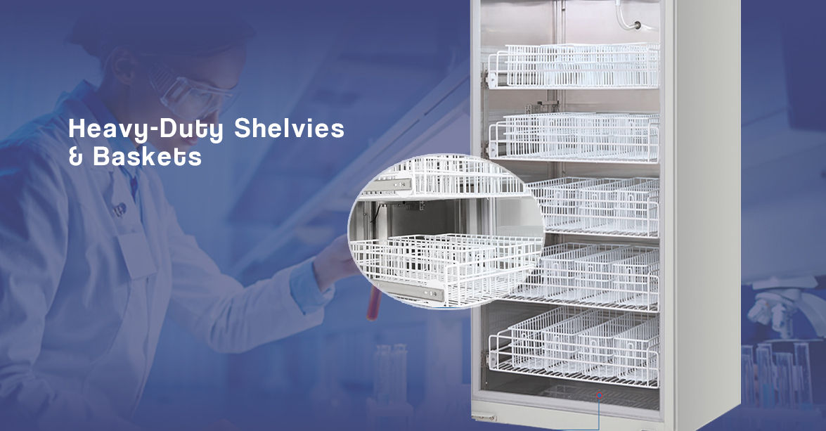 NW-XC588L Heavy-Duty Shelves & Baskets | blood bank refrigeration price