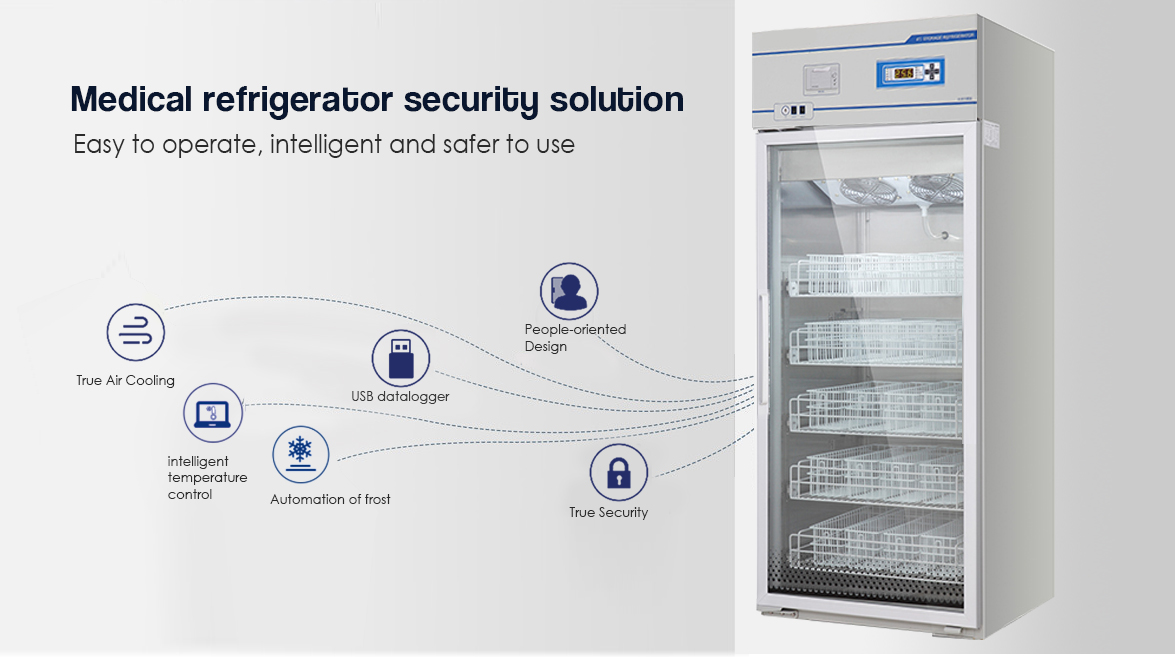NW-XC588L Medical Refrigerator Security Solution | blood bank refrigeration price