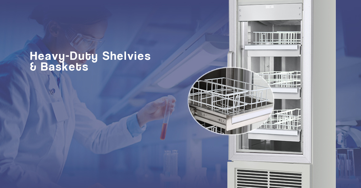 NW-XC88L Heavy-Duty Shelves & Baskets | blood storage refrigerator price