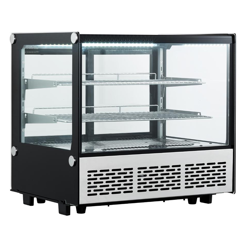 Kev Lag Luam Sab Nraud Sliding Glass Door Cake Display Fridge For Countertop Dessert Display