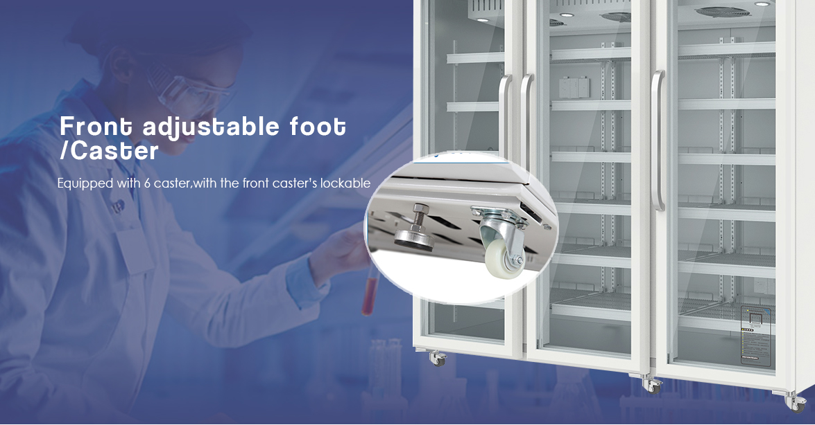 NW-YC1505L refrigerator for laboratory use | Caster & Foot