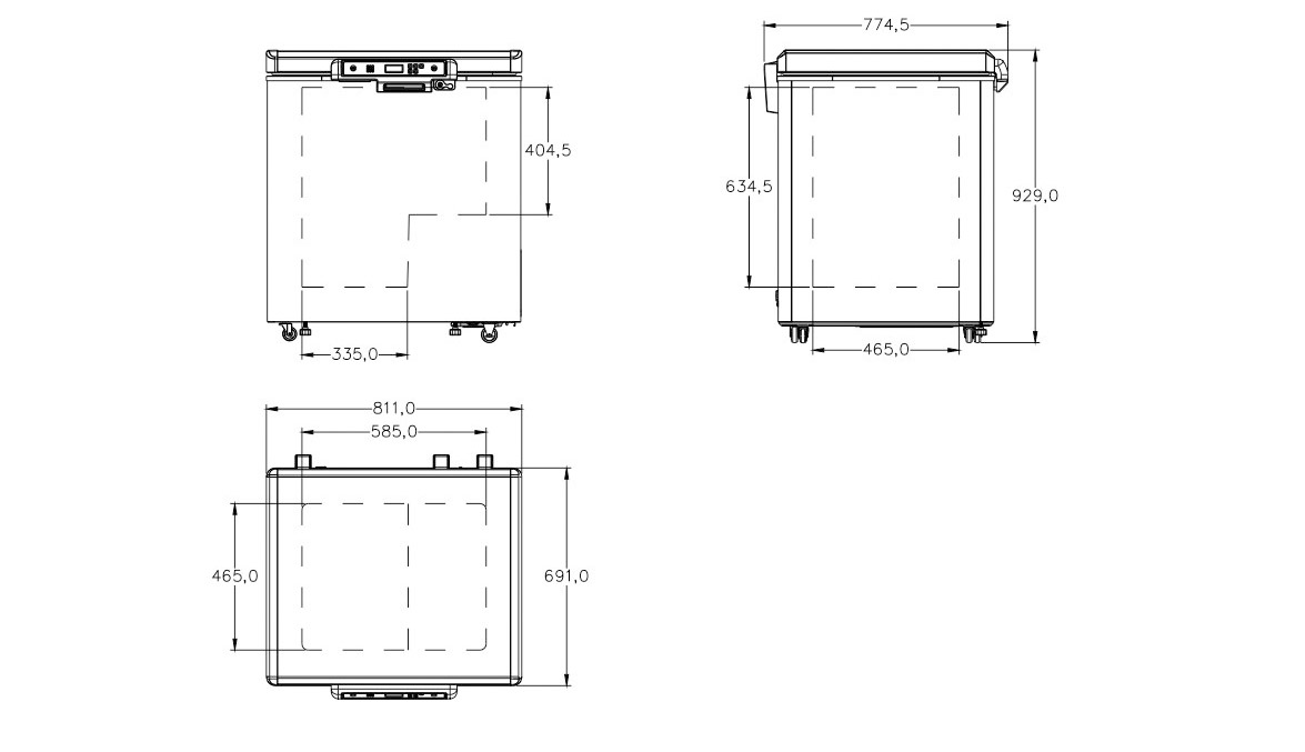 Dimensions | NW-YC150EW Ice-Lined (ILR) Refrigerator For Vaccine