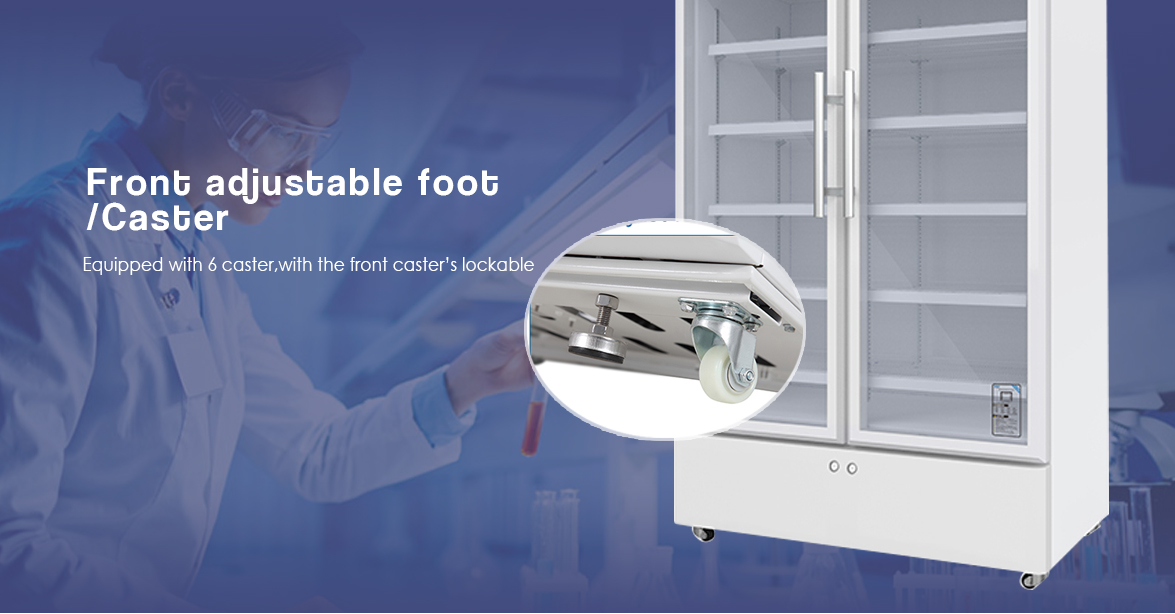 NW-YC725L fridge for vaccine storage | Caster & Foot