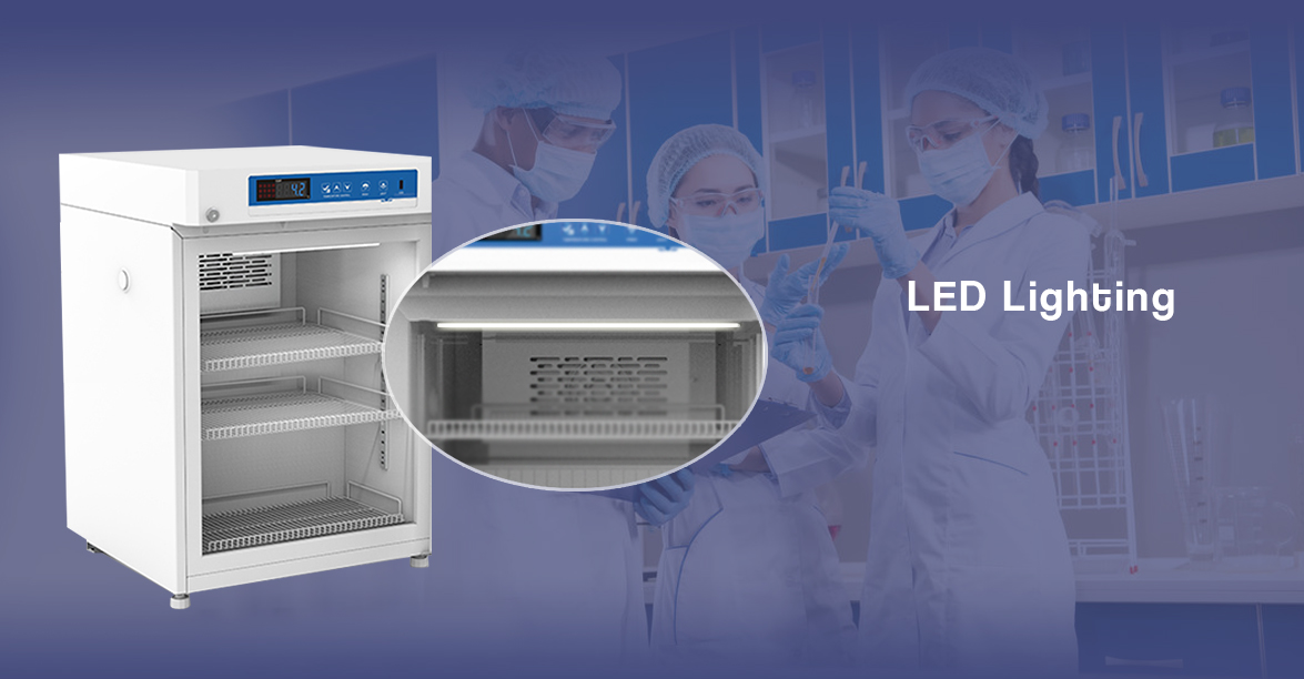 NW-YC75L undercounter lab grade refrigerator with LED lighting