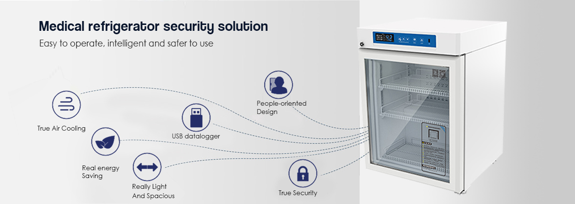 NW-YC75 small medical refrigerator with lock | security solutions
