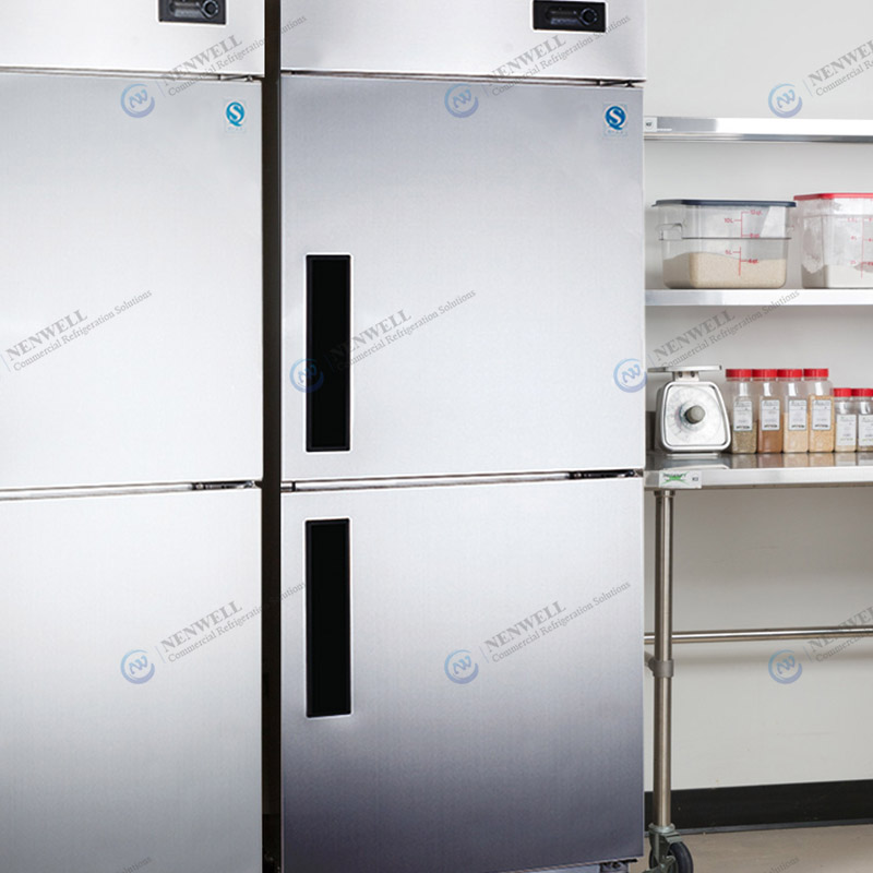 Dual Temp 2 Solid Door Stainless Steel Reach-in Refrigerator and Kitchen Storage Freezer