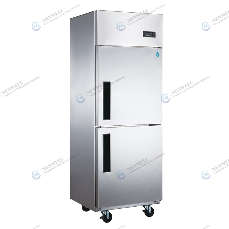 Dual Temp 2 Solid Door Stainless Steel Reach-in Refrigerator and Kitchen Storage Freezer