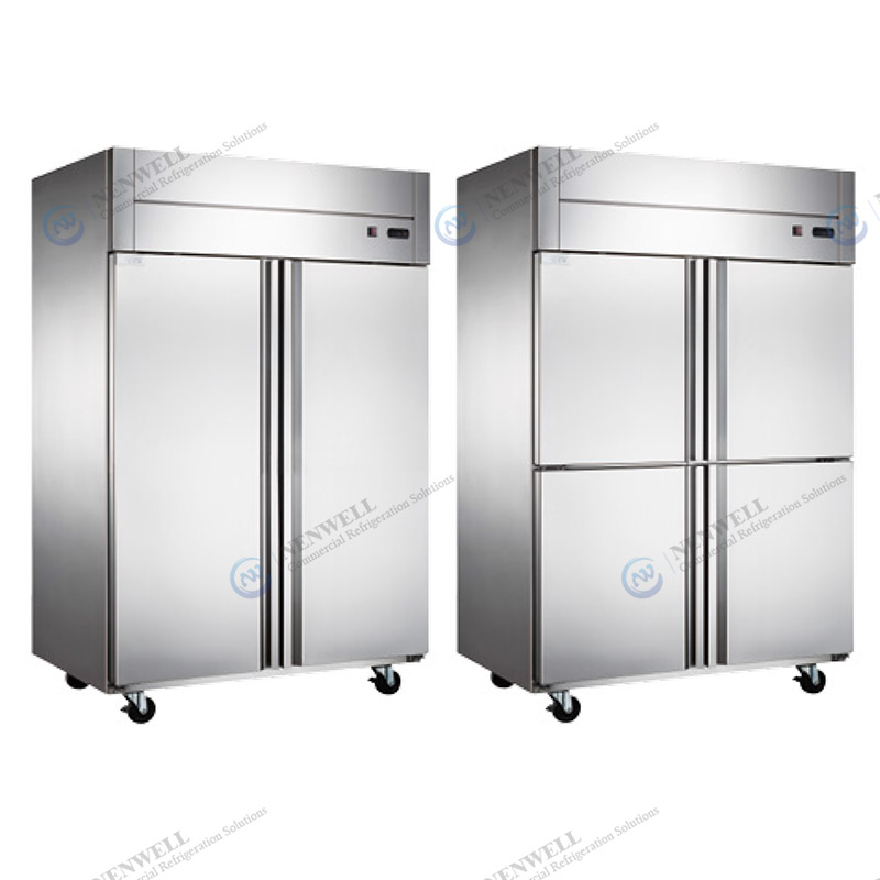 Stainless Steel Commercial Upright 2 or 4 Solid Door Reach-In Coolers and Freezers