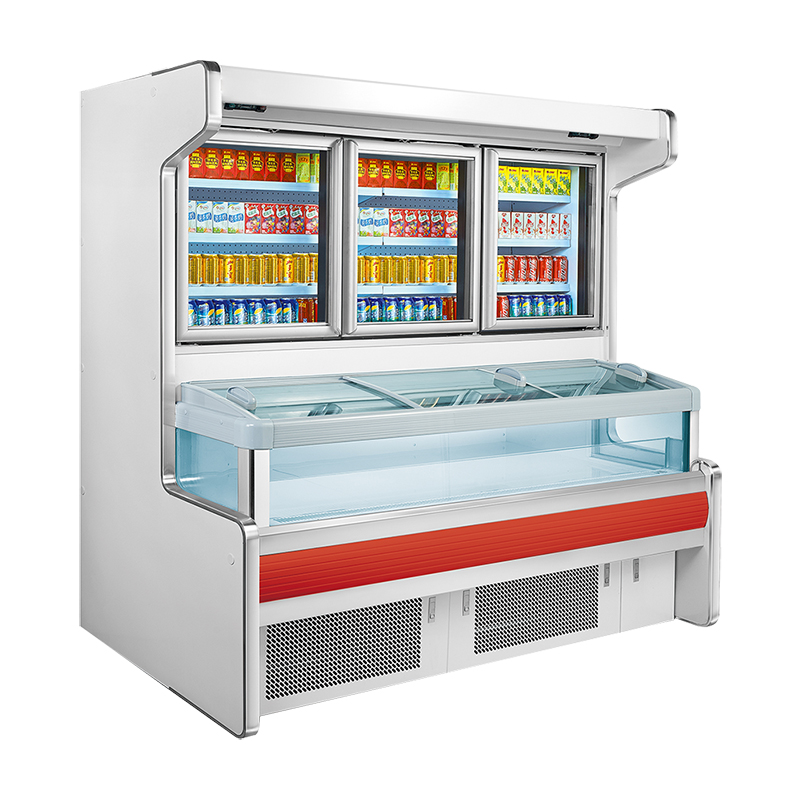 Supermarket Dual-Temp Multi Deck Type Display Fridge For Drinks And Frozen Food