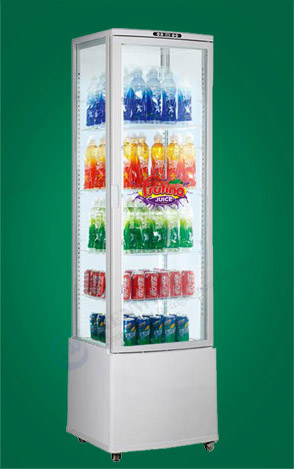 Custom Branding | upright sided glass refrigerated display case