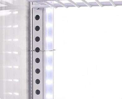 Lighting With High Brightness | upright sided glass refrigerated display case