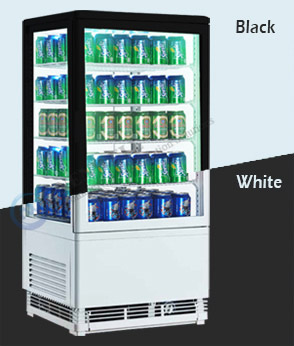 Color Options | countertop four sided glass display fridge