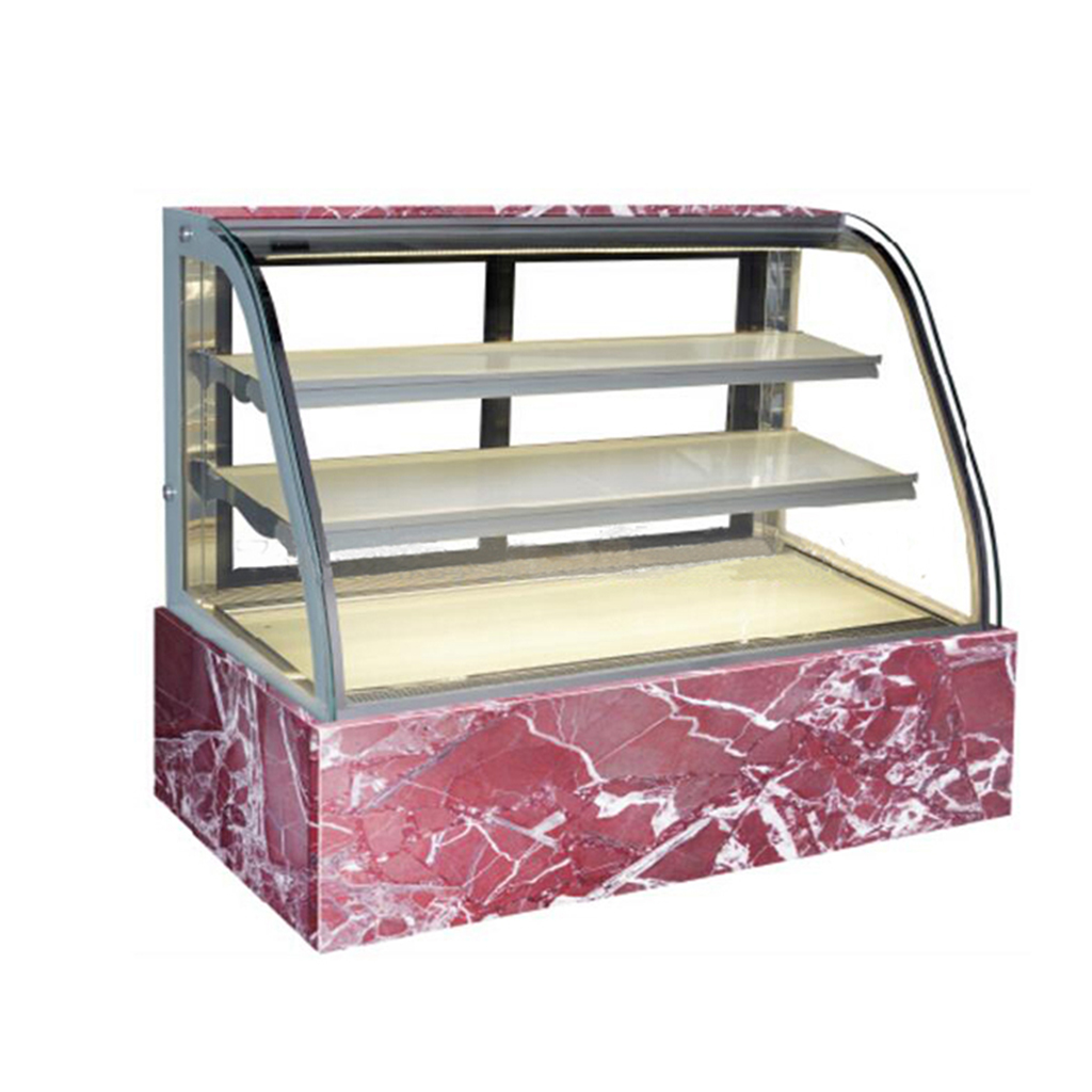 Glass refrigerated cake display counter stand for displaying cupcakes