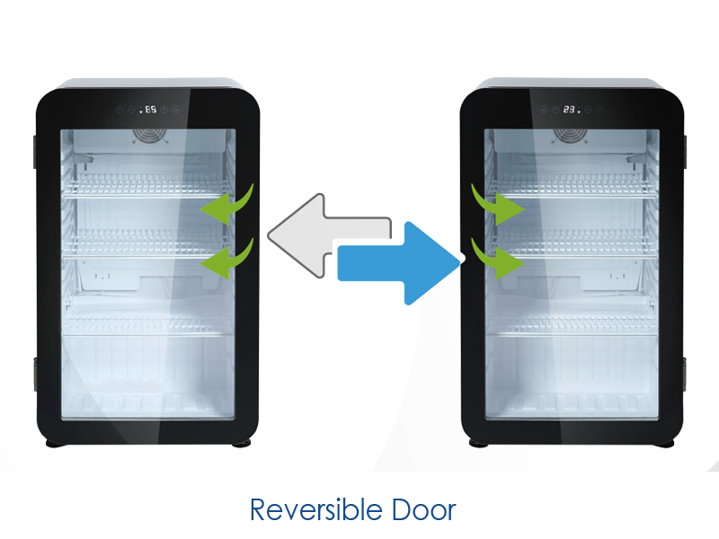 Reversible Door-Countertop Mini Retro Display Fridge (Cooler)