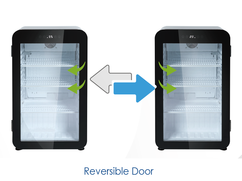 Reversible Door-Countertop Mini Retro Display Refrigerator (Malamig)