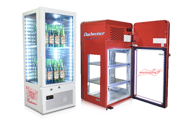 Custom-Branded See Though Fridges Coolers For Budweiser Beer Promotion