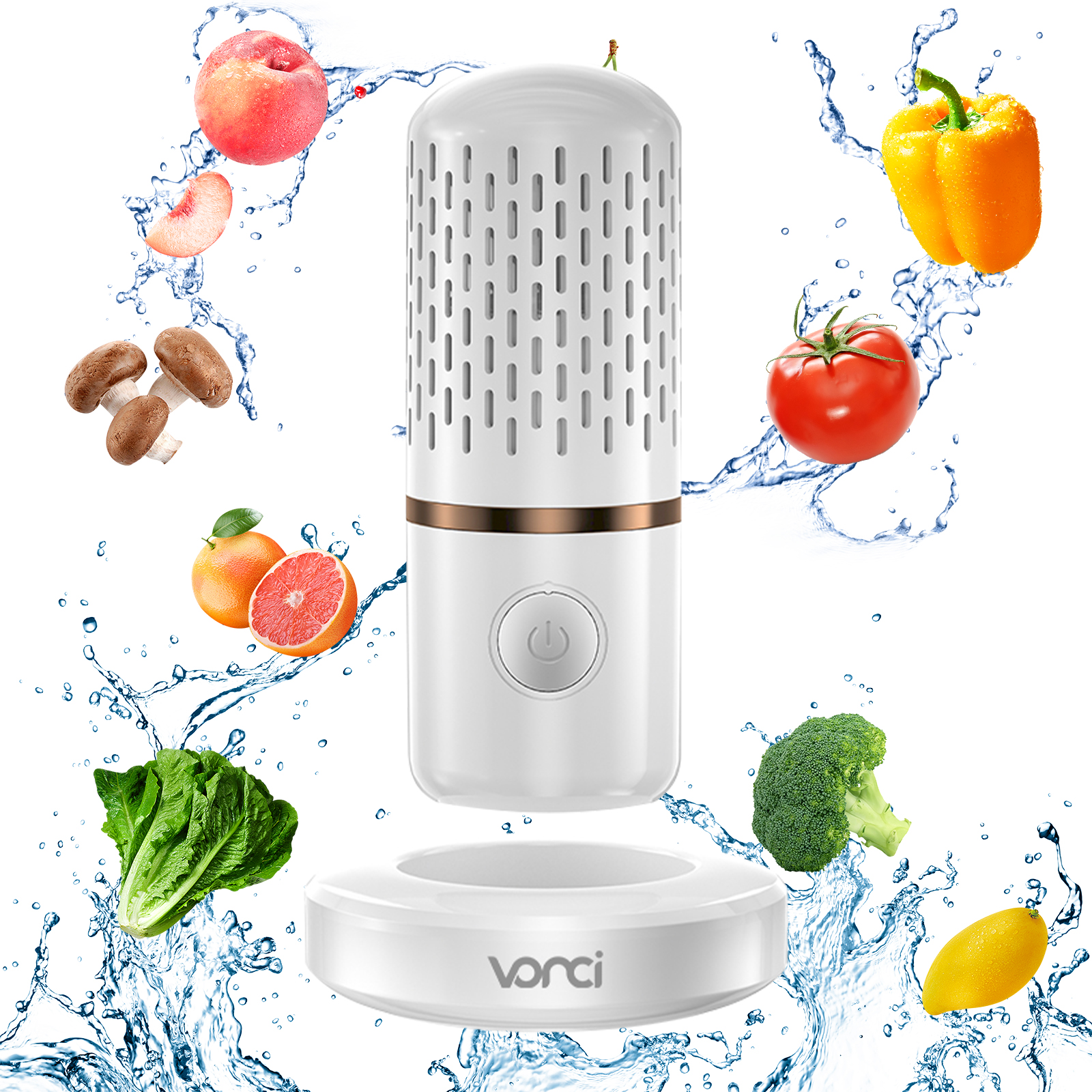 VONCI Fruit and Vegetable Washing Machine, USB Wireless Food Purifier