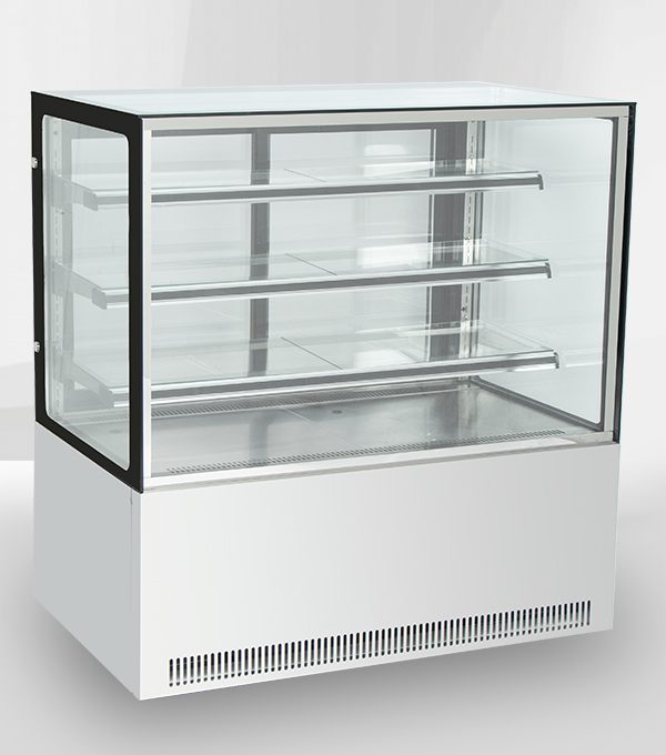 Commercial white double – shelf food refrigerated display cabinet