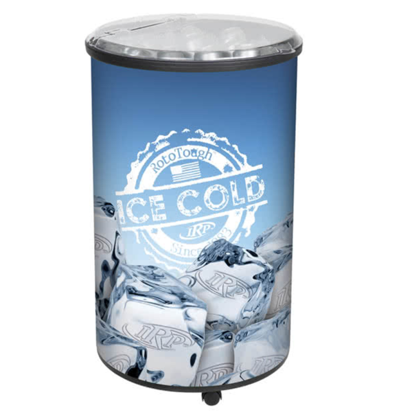 Kundenspezifische Mockup-Markenvisualität Marketing Barrel Type Mini Round Cooler