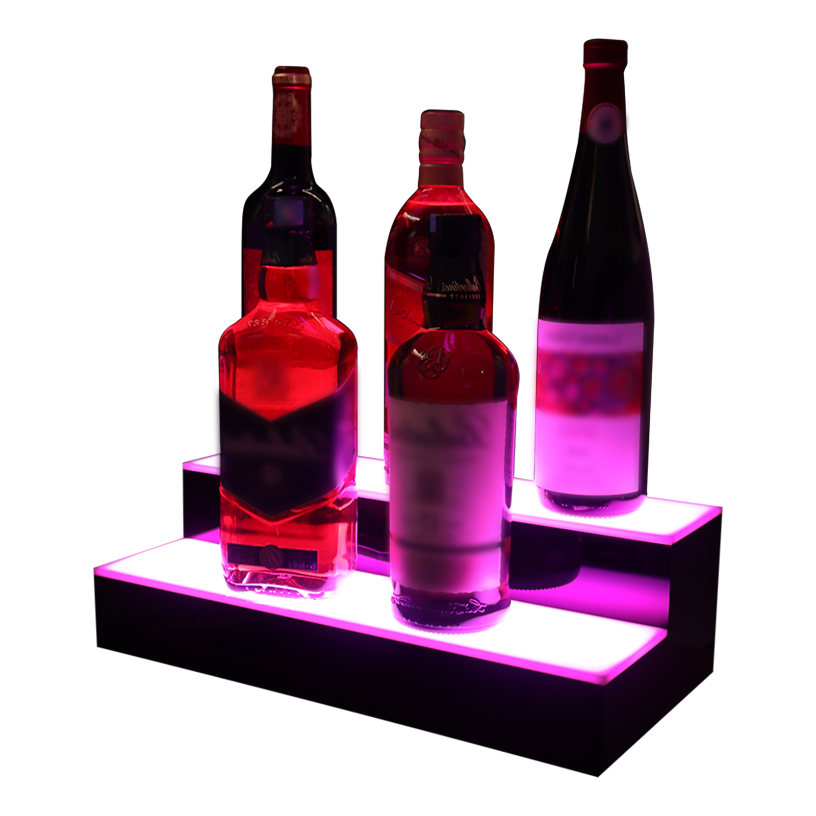 VONCI LED Lighted Likur Botol Témbongkeun Rak, 16 inci 2 Léngkah