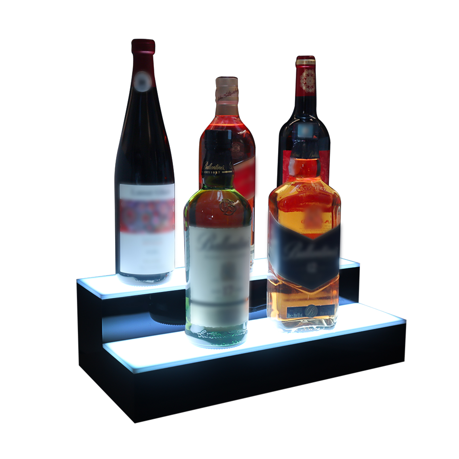 VONCI LED Lighted Liquor Bottle Display Shelf,16 Inch 2 Steps