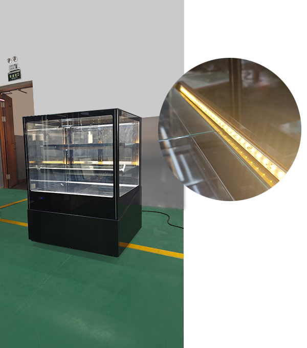 why use LED lighting cake display case？