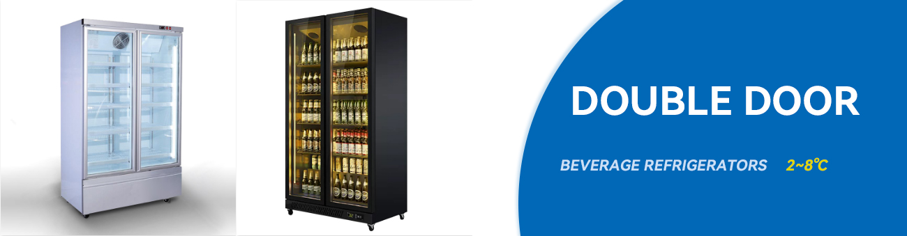 double door beverage refrigerators