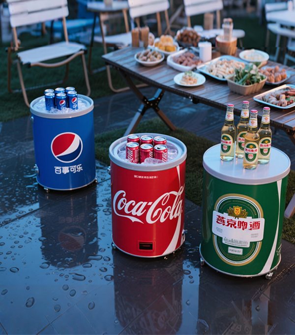 How effect of the outdoor cylindrical cola refrigerator?