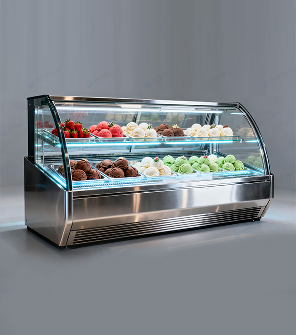 What should I do if the ice cream cabinet is badly frosted?