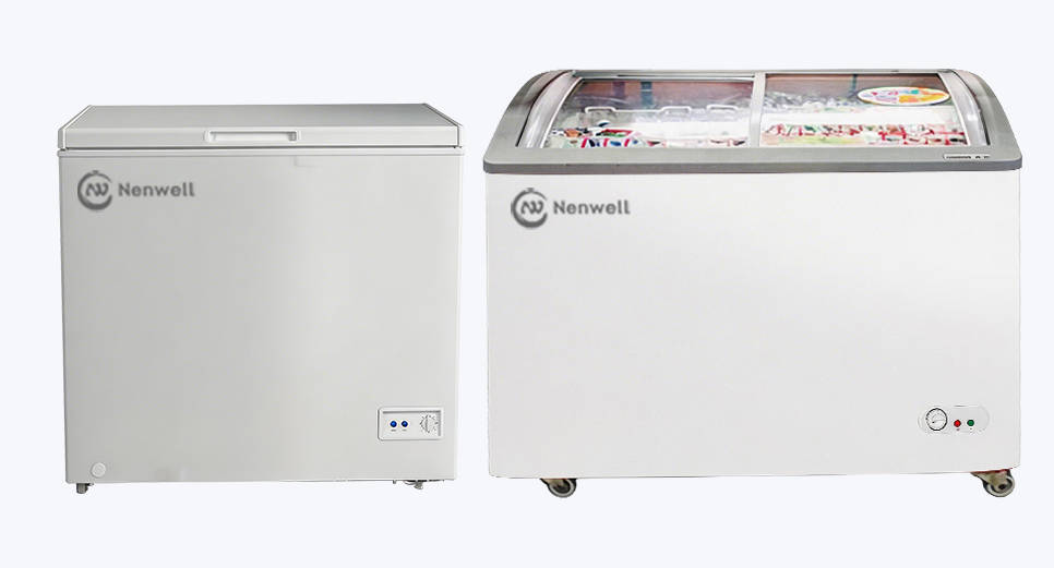 Glass door chest freezer