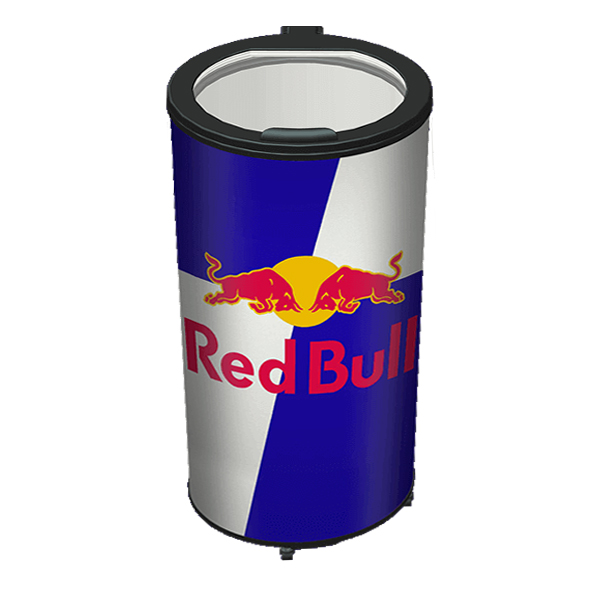 Rinkodaros kampanijos parodos šou Gėrimų apvalus „Red bull Cooler“.