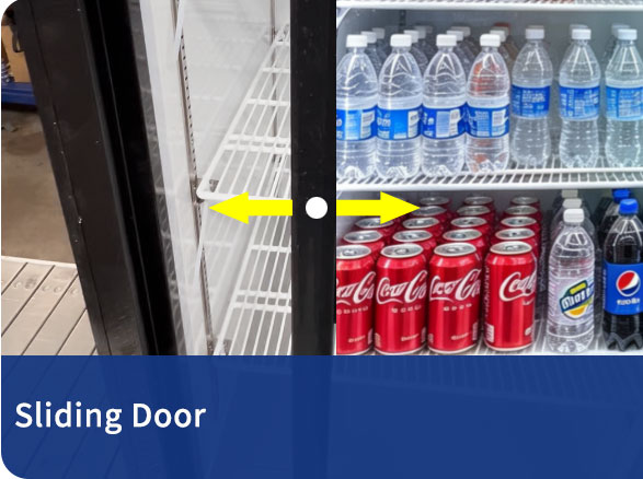 The display cabinet door adopts a sliding design