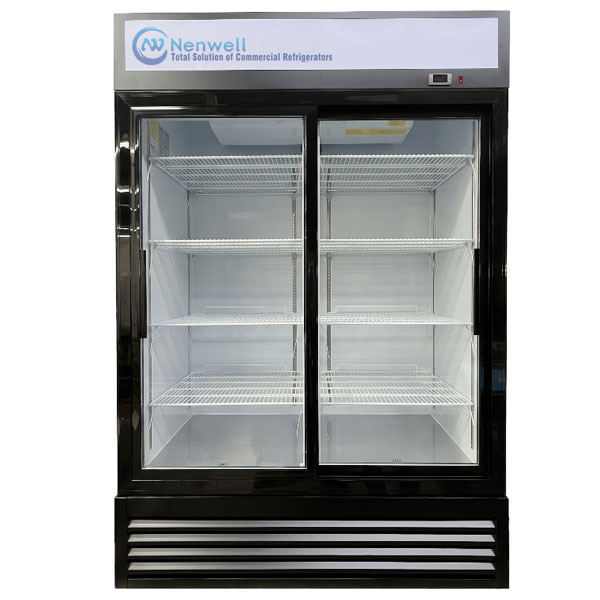 Double-door refrigerator cabinet with sliding doors