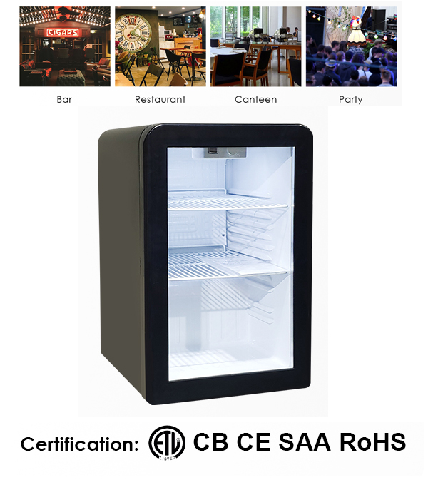 What are the advantages of small display refrigerators for beverages?