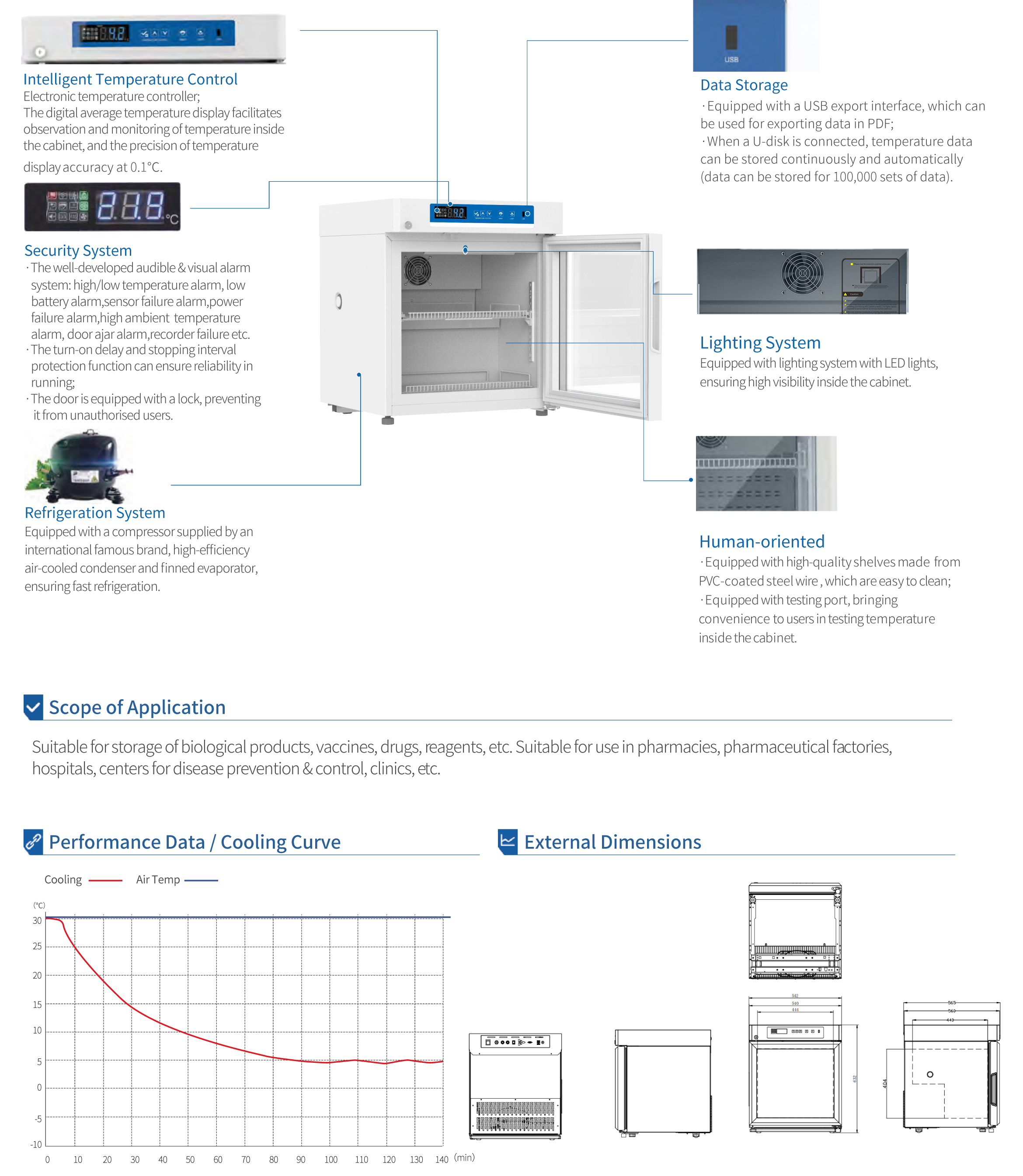 small vaccine refrigerator for medical and medicine