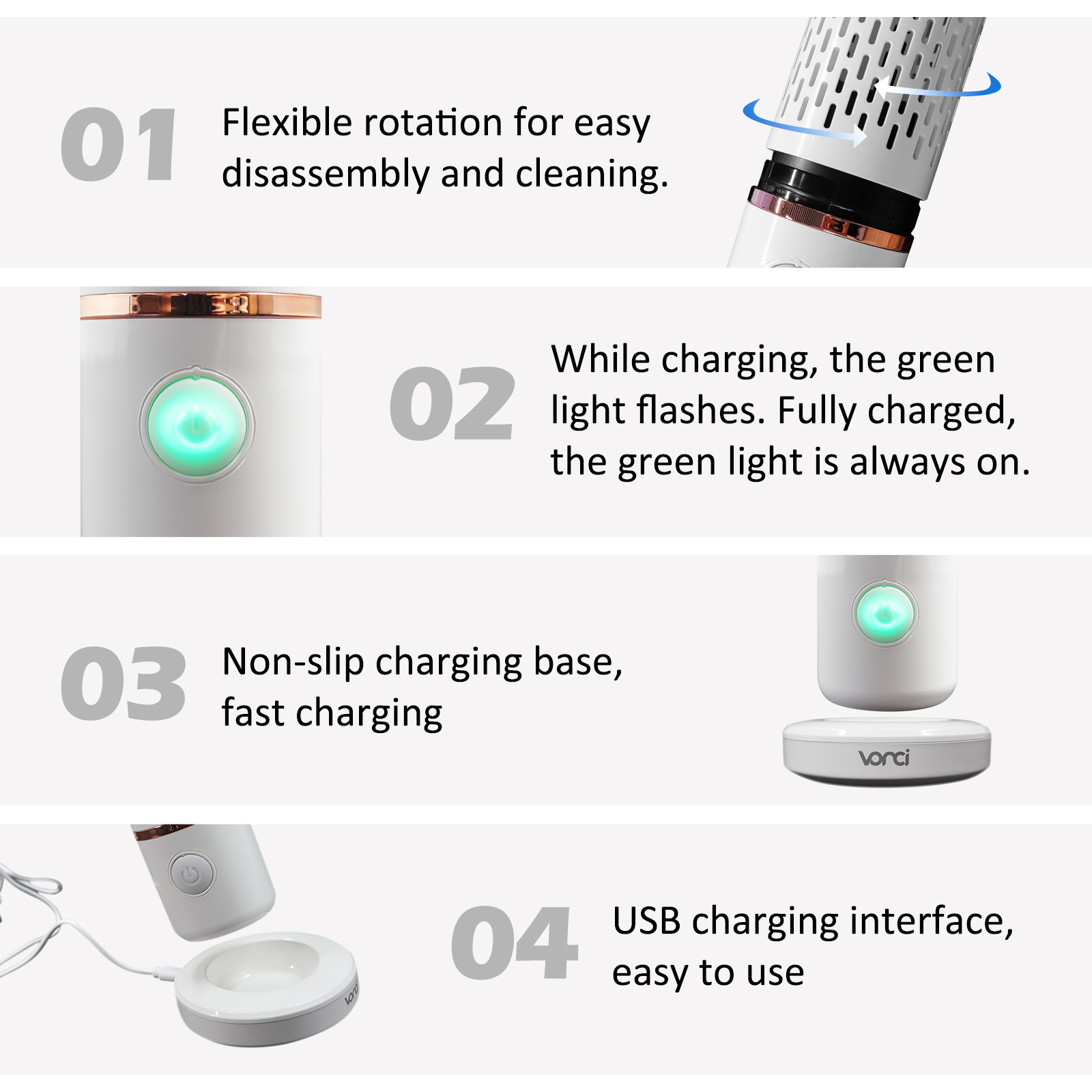 VONCI Fruit- en Groentewasmachine, USB Wireless Food Purifier