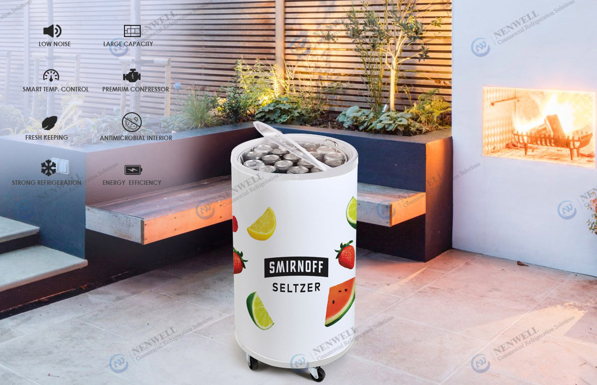 NW-SC40T Nenwell is an OEM and ODM manufacturer that specializes in Commercial Round Barrel Beverage Party Can Cooler in China.