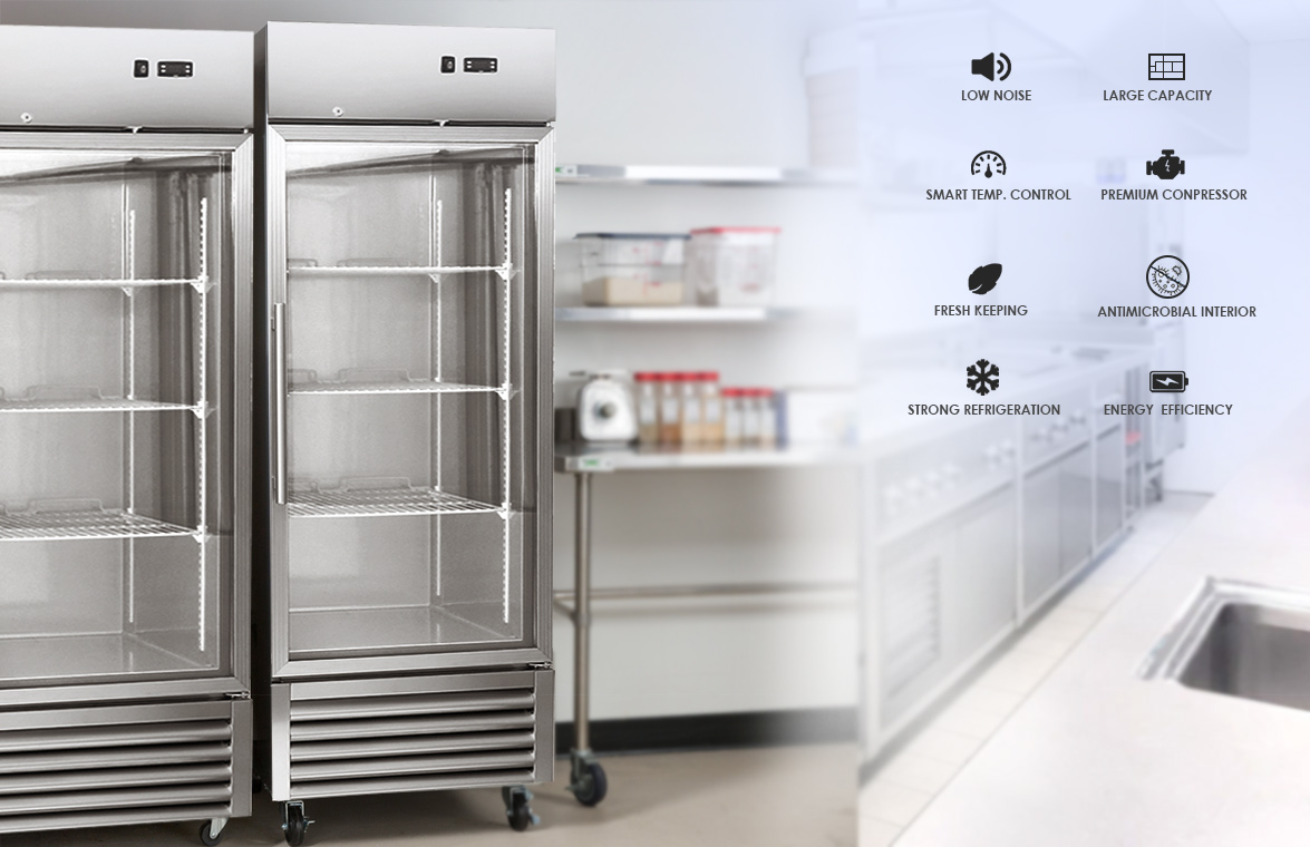 NW-ST23BFG Commercial Kitchen And Butcher Stand Up Meat Display Freezer With Single Glass Door ｜factory and manufacturers