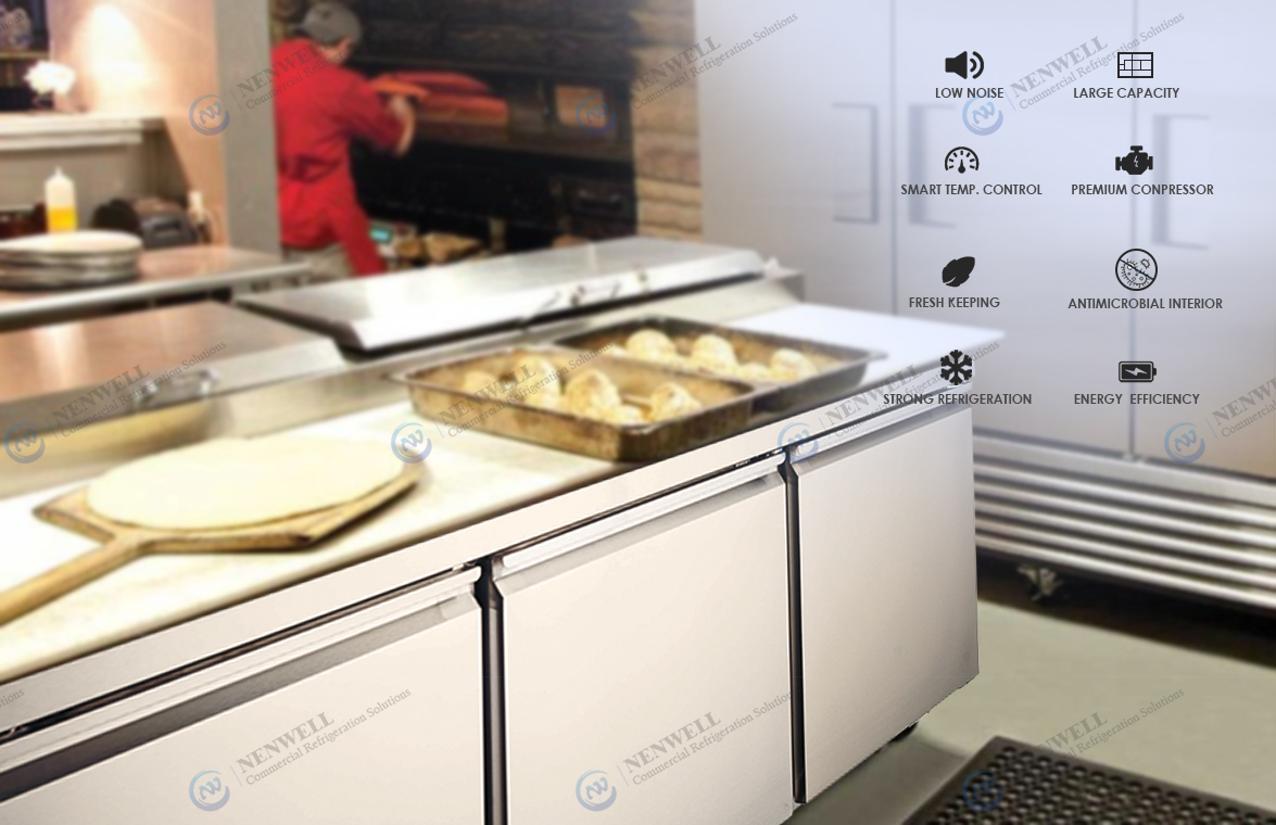NW-UUC72R Commercial Kitchen Integrated 3 Door Stainless Steel NW-UUC72R Undercounter Fridges And Freezers Price For Sale |ụlọ ọrụ mmepụta ihe na ndị na-emepụta ihe