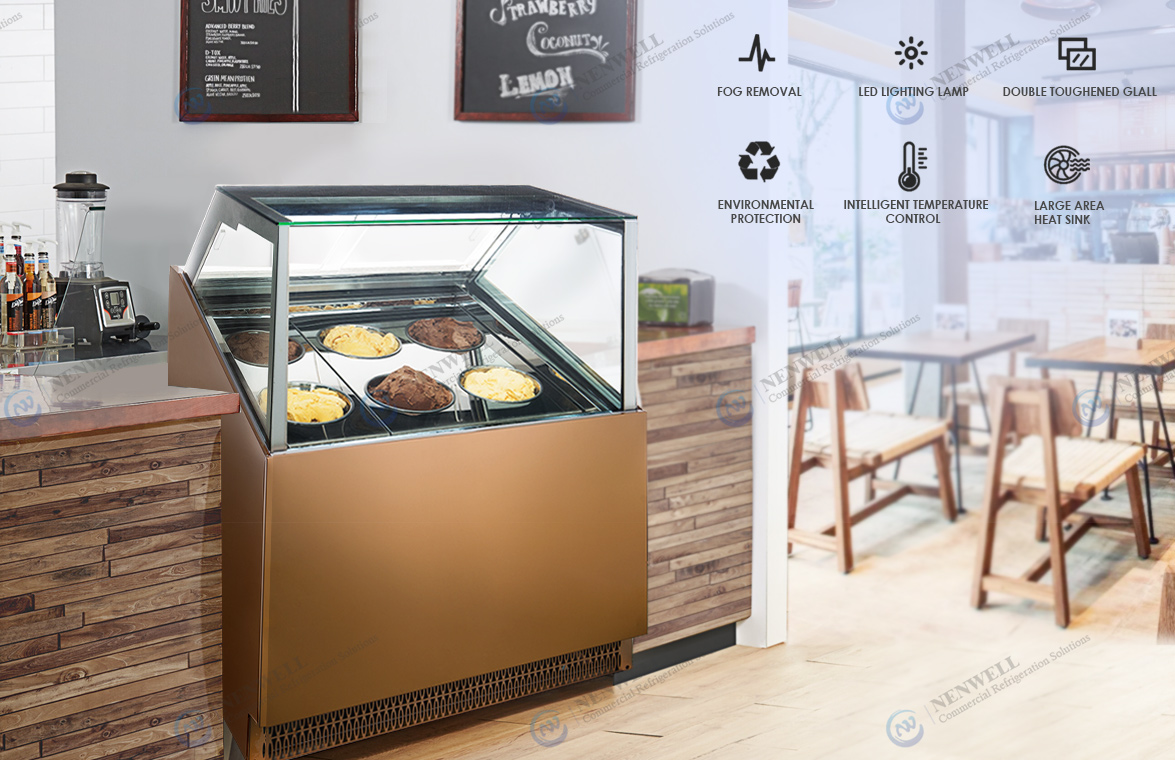 NW-IF10 Commercial Italian Ice Cream Dipping Display Cabinet Freezer Price For Sale | factory and manufacturers