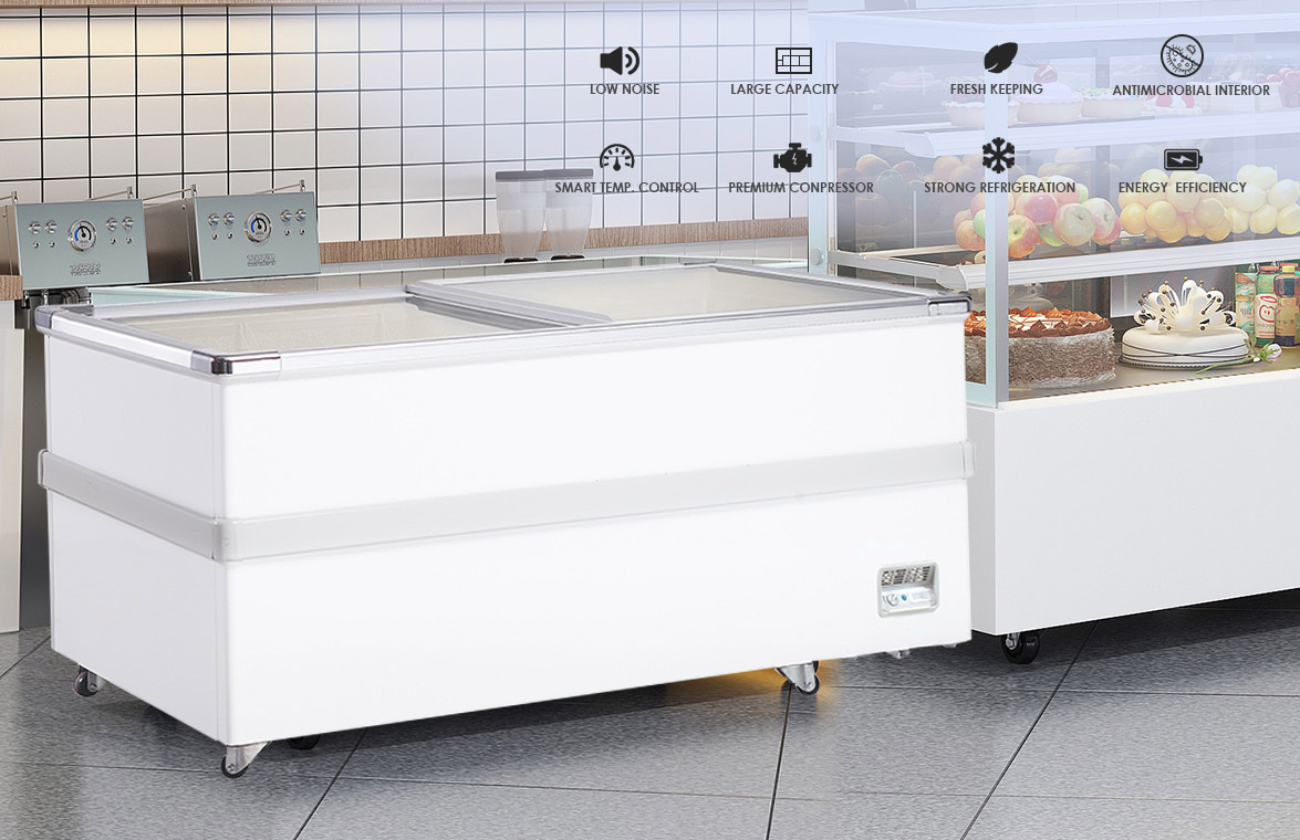 NW-WD580D 800D 1100D Ice Cream Chest Display Freezer With Sliding Glass Lid For Sale | factory and manufacturers