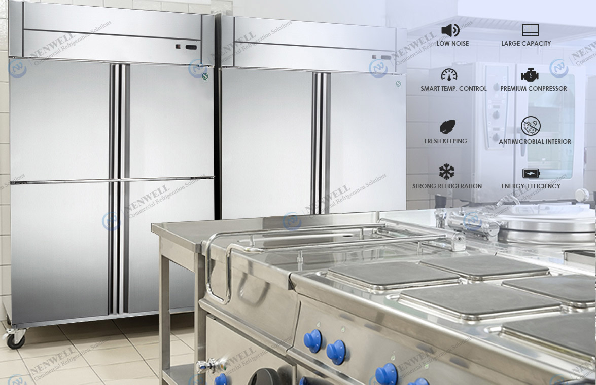 NW-Z10F Z12F D10F D12F Commercial Kitchen Upright 2 Or 4 Door Stainless Steel Reach-In Coolers And Freezers Price For Sale | factory and manufacturers